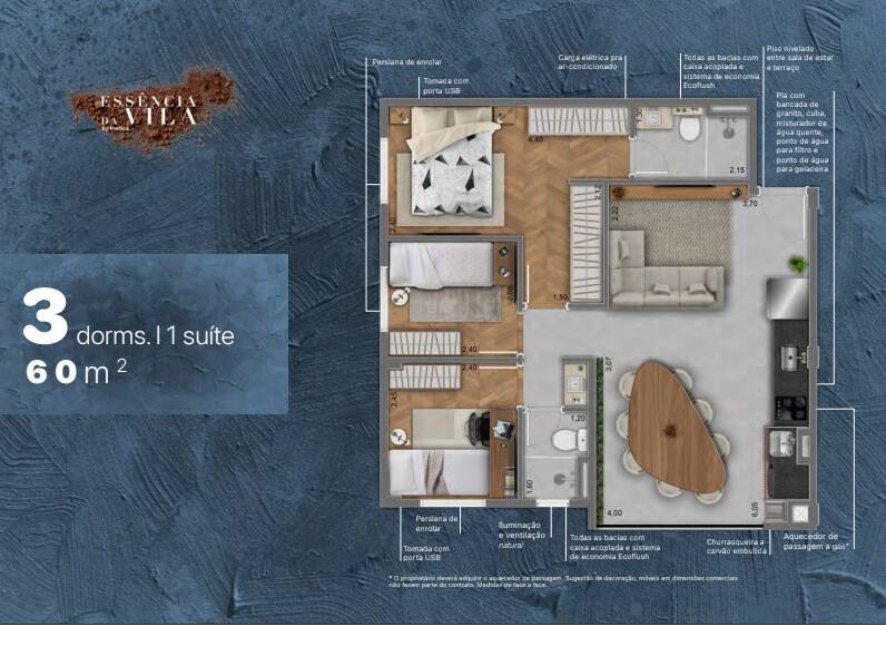 Apartamento à venda com 2 quartos - Foto 3